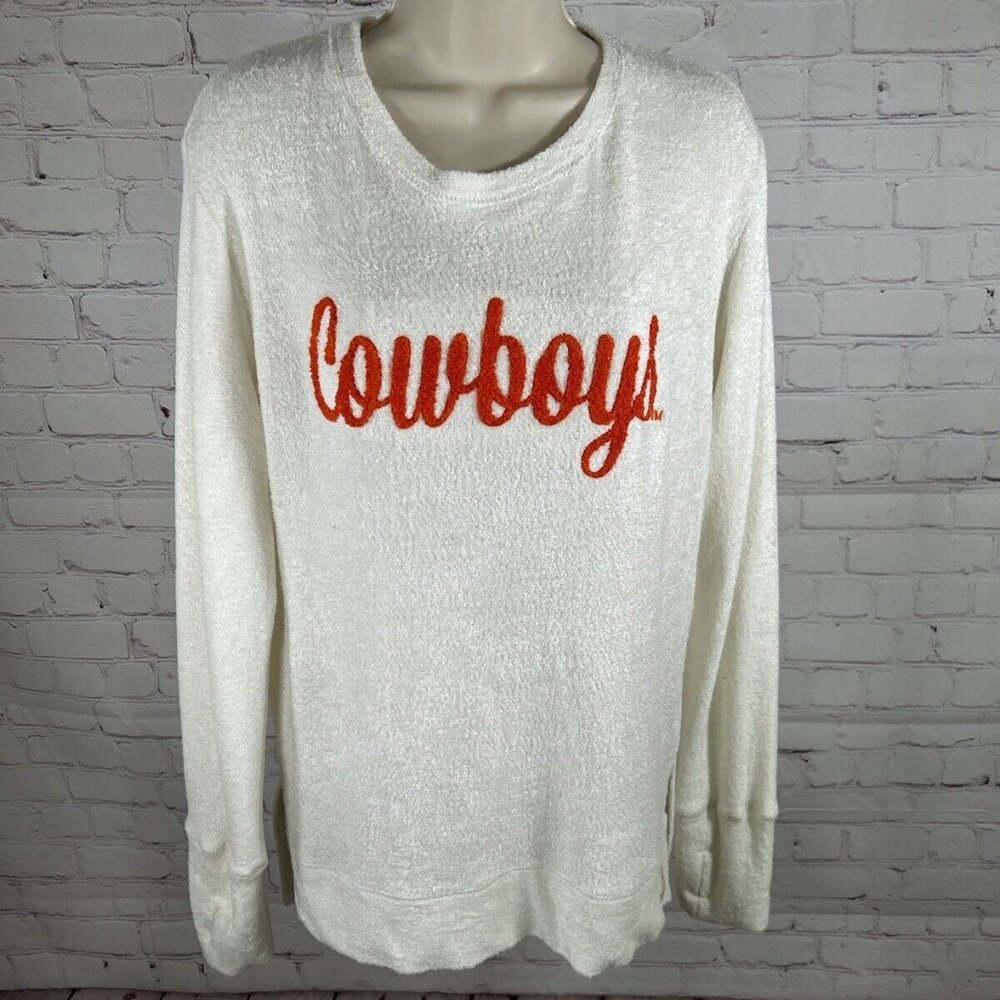 Pressbox By Royce Apparel White Pullover Long Sleeve Cowboys Sweater M